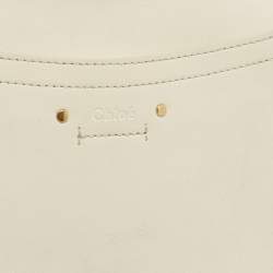 Chloe Off White Leather Small Roy Shoulder Bag