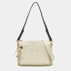 Chloe Off White Leather Small Roy Shoulder Bag