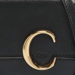 Pre Owned Chloe Black Leather C Vanity Shoulder Bag