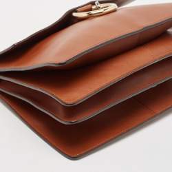 مملوكة مسبقًا Chloe Brown Leather and Suede Medium Faye Shoulder Bag