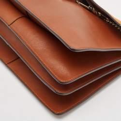 مملوكة مسبقًا Chloe Brown Leather and Suede Medium Faye Shoulder Bag