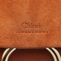 مملوكة مسبقًا Chloe Brown Leather and Suede Medium Faye Shoulder Bag