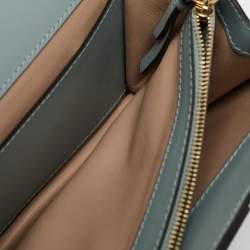 Chloe Light Blue Croc Embossed Leather Small Aby Shoulder Bag