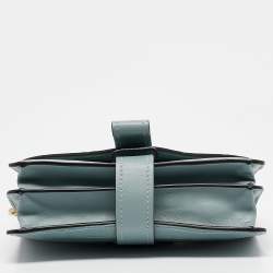 Chloe Light Blue Croc Embossed Leather Small Aby Shoulder Bag
