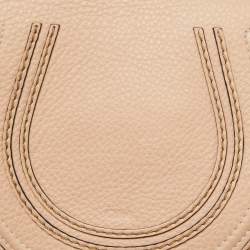 Pre Owned Chloe Beige Leather Small Marcie Shoulder Bag