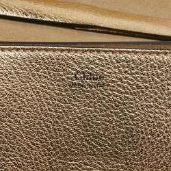 Chloe Gold Leather Medium Drew Shoulder Bag