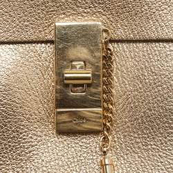 Chloe Gold Leather Medium Drew Shoulder Bag