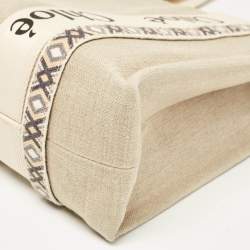 Pre Owned Chloe Beige Canvas Medium Woody Tote