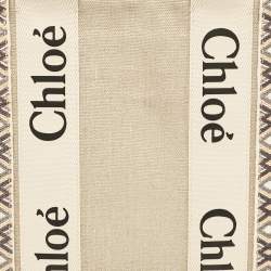 Pre Owned Chloe Beige Canvas Medium Woody Tote