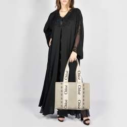 Pre Owned Chloe Beige Canvas Medium Woody Tote