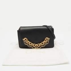 Pre Owned Chloe Black Leather Drew Bijou Clutch Bag