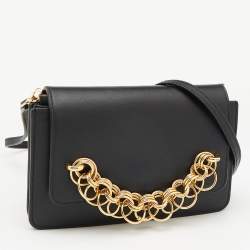 Pre Owned Chloe Black Leather Drew Bijou Clutch Bag