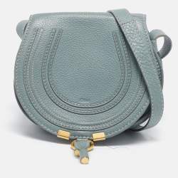 مملوكة مسبقًا Chloe Light Blue Leather Mini Marcie Crossbody Bag