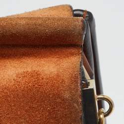 Chloe Brown/Orange Leather ad Suede Faye Medium Shoulder Bag