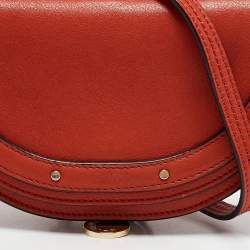 Chloe Ginger Orange Leather Small Nile Bracelet Minaudiere Bag