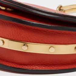 Chloe Ginger Orange Leather Small Nile Bracelet Minaudiere Bag