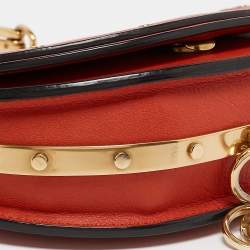 Chloe Ginger Orange Leather Small Nile Bracelet Minaudiere Bag