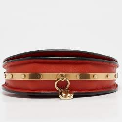 Chloe Ginger Orange Leather Small Nile Bracelet Minaudiere Bag