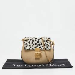 Chloe Multicolor Calf Hair and Leather Small Drew Shoulder Bag