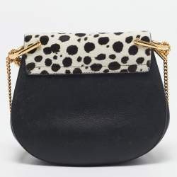 Chloe Multicolor Calf Hair and Leather Small Drew Shoulder Bag