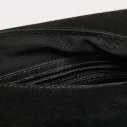 Pre Owned Chloe Black Leather and Suede Embellished Flap Hobo