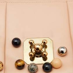 Chloe Peach Leather Small Embellished Elsie Shoulder Bag