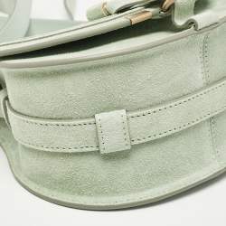Chloe Light Green Suede and Leather Small Marcie Saddle Bag