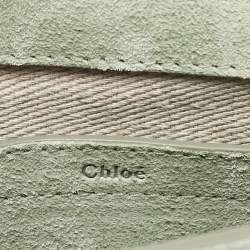 Chloe Light Green Suede and Leather Small Marcie Saddle Bag