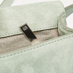Chloe Light Green Suede and Leather Small Marcie Saddle Bag