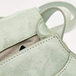 Chloe Light Green Suede and Leather Small Marcie Saddle Bag