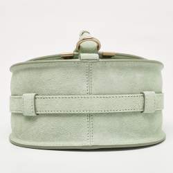 Chloe Light Green Suede and Leather Small Marcie Saddle Bag
