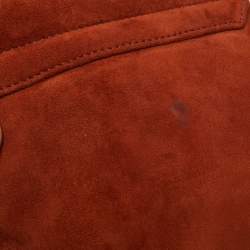 Chloe Brown Suede Embellished Flap Chain Clutch