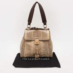 Chloé Beige/Brown Snakeskin and Leather Darla Top Handle Bag