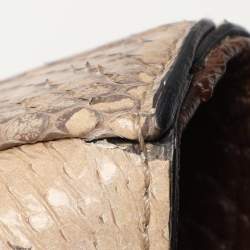 Chloé Beige/Brown Snakeskin and Leather Darla Top Handle Bag