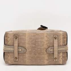 Chloé Beige/Brown Snakeskin and Leather Darla Top Handle Bag