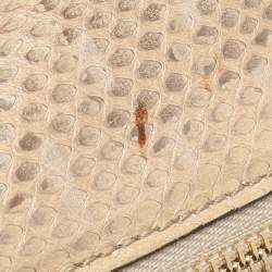 Chloé Beige/Brown Snakeskin and Leather Darla Top Handle Bag
