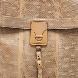 Chloé Beige/Brown Snakeskin and Leather Darla Top Handle Bag