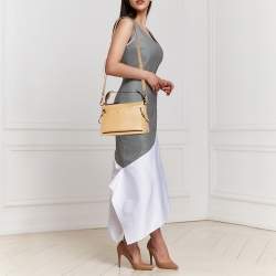 Chloe Beige/Black Leather and Suede Roy Crossbody Bag