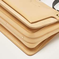 Chloe Beige/Black Leather and Suede Roy Crossbody Bag