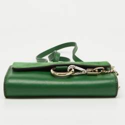 Pre Owned Chloe Green Leather and Suede Mini Faye Crossbody Bag