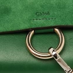 Pre Owned Chloe Green Leather and Suede Mini Faye Crossbody Bag