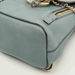 Chloe Light Blue Leather and Suede Mini Faye Daye Backpack