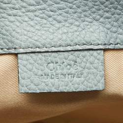 Chloe Light Blue Leather and Suede Mini Faye Daye Backpack