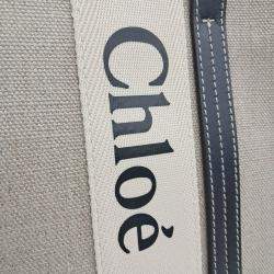 Pre Owned Chloe Beige Fabric Chloe Woody Medium Bag