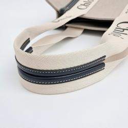 Pre Owned Chloe Beige Fabric Chloe Woody Medium Bag