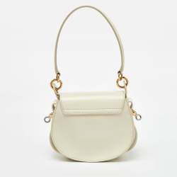 مملوكة مسبقًا Chloe White Leather and Suede Small Tess Shoulder Bag