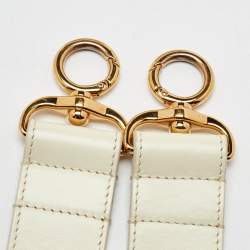 مملوكة مسبقًا Chloe White Leather and Suede Small Tess Shoulder Bag