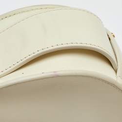 مملوكة مسبقًا Chloe White Leather and Suede Small Tess Shoulder Bag