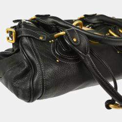 Pre Owned Chloe Black Leather Paddington Handbag