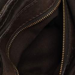 Pre Owned Chloe Dark Brown Lizard and Leather Small Paddington Crystals Satchel